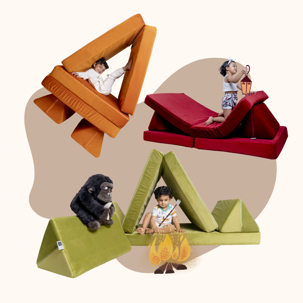 Children playing with Cosmos Play Sofa